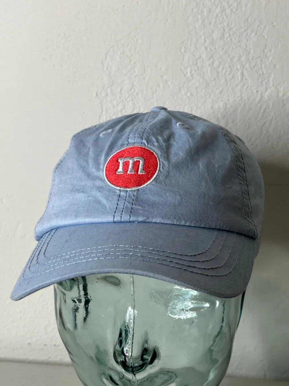 M&M'S Light Blue Baseball Cap with Red 'm' Emblem
